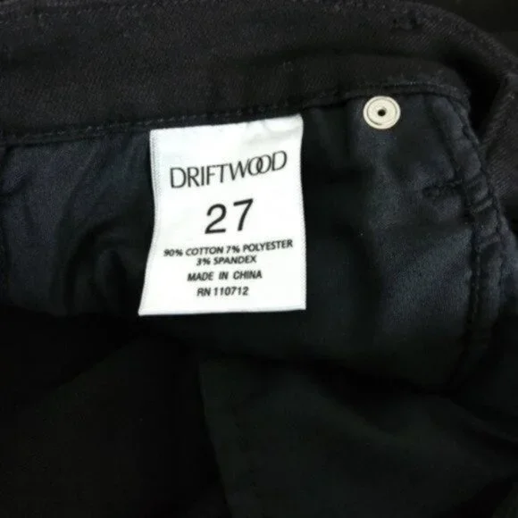 Driftwood Candace Cropped Ruffled Jeans Black 27 - Picture 5 of 6
